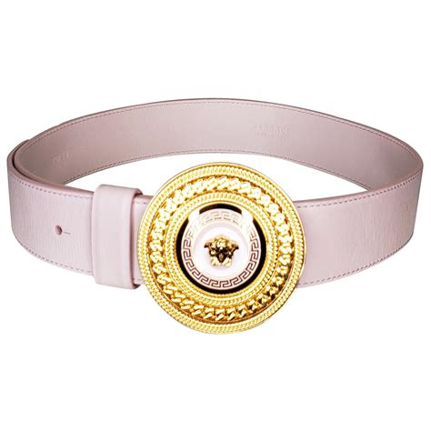 versace pink leather belt|white Versace belt men.